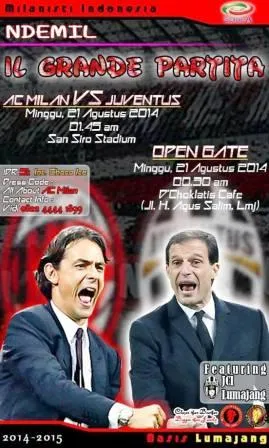 Ayo...! Nobar AC Milan Vs Juventus di Warkem Lumajang